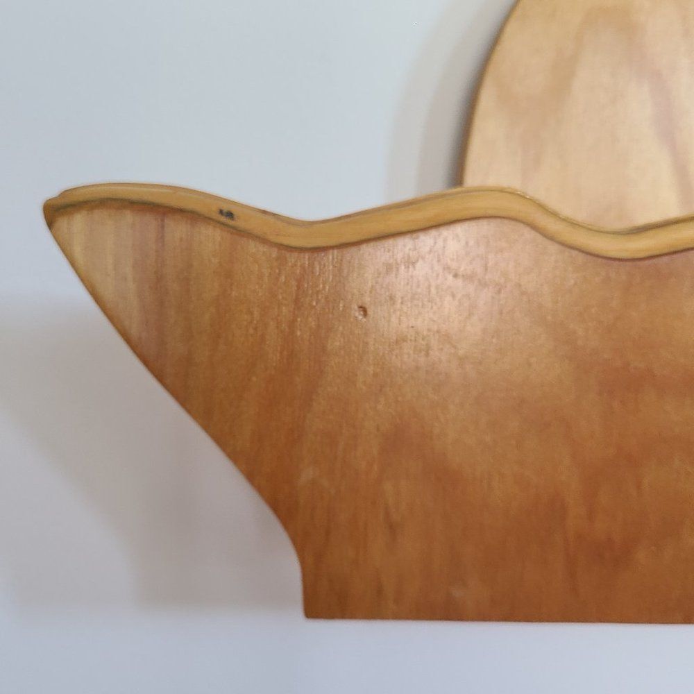 Vintage Pitcher and Bowl Shaped Wall Pocket Decorative Wood Hanging Floral Decor - Picture 5 of 16